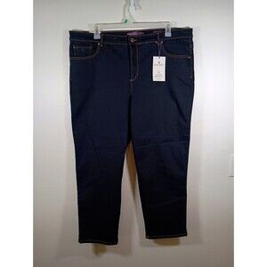 NWT Gloria Vanderbilt Amanda Womens Straight Dark Wash Jeans Plus Size 22W Short
